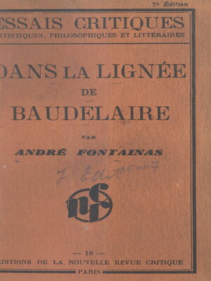 cover image of Dans la lignée de Baudelaire